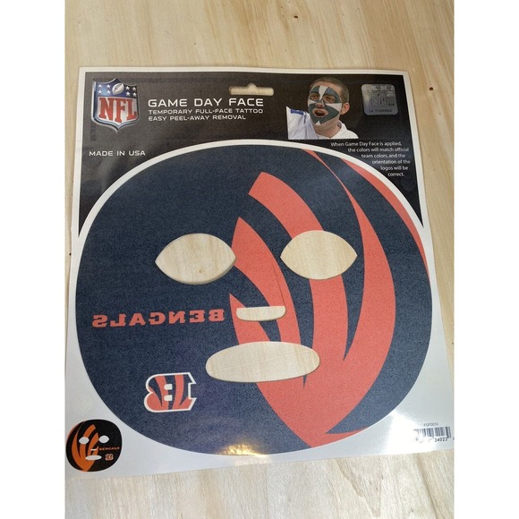 NFL Pick your Team Game Day Super Fan Face Mask Temporary Tattoo Chiefs Colts - Picture 6 of 14